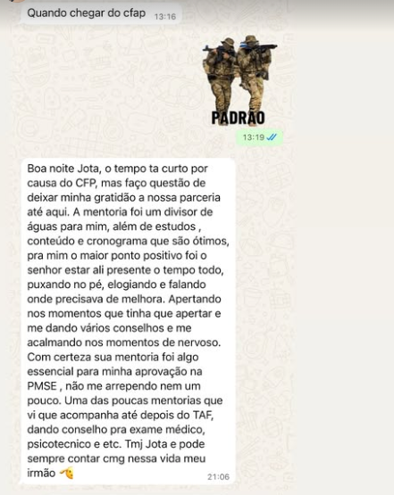 Depoimento de aluno aprovado 3