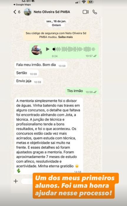 Depoimento de aluno aprovado 4