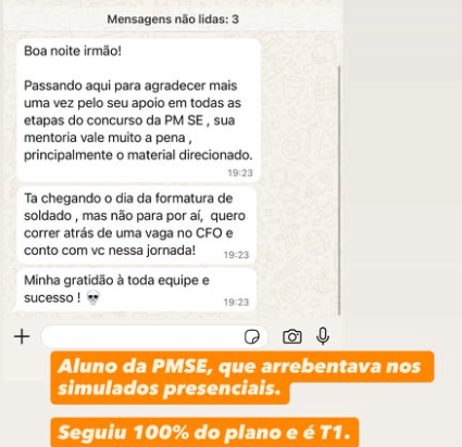 Depoimento de aluno aprovado 1